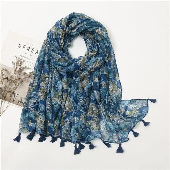 Large Boho Scarf for Women Lightweight Floral Printed Scarves Fall Winter - Picture 4 of 6